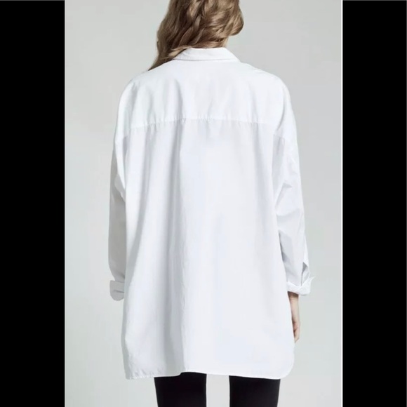 R13 Drop Neck Oxford Shirt white. Size medium - Picture 3 of 10